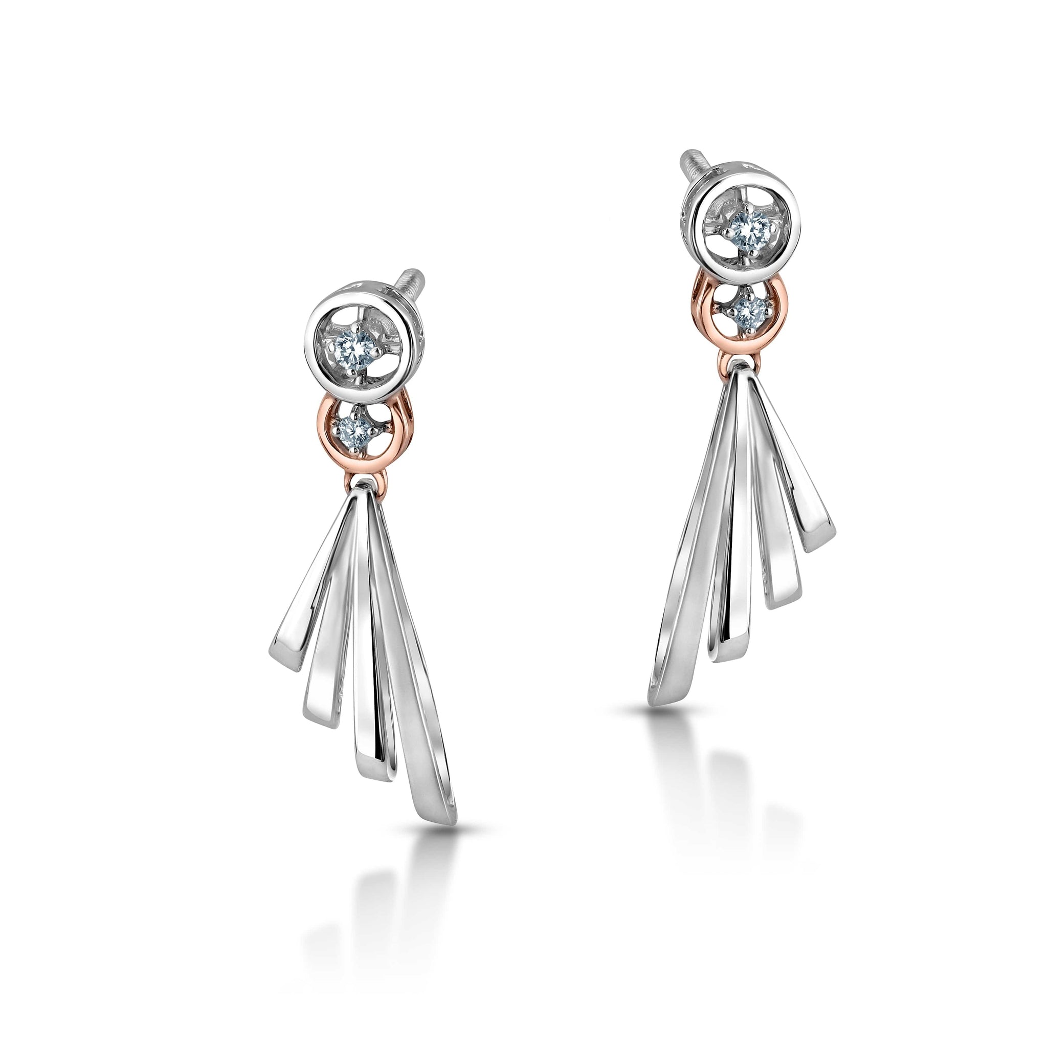 Jewelove™ Earrings SI IJ Evara Platinum Rose Gold Diamonds Earrings for Women JL PT E 228