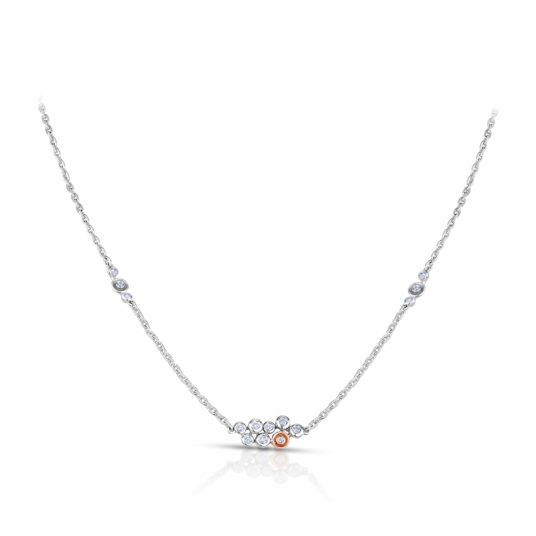 Jewelove™ Necklaces & Pendants Evara Platinum Rose Gold Necklace with Diamonds for Women JL PT N 186