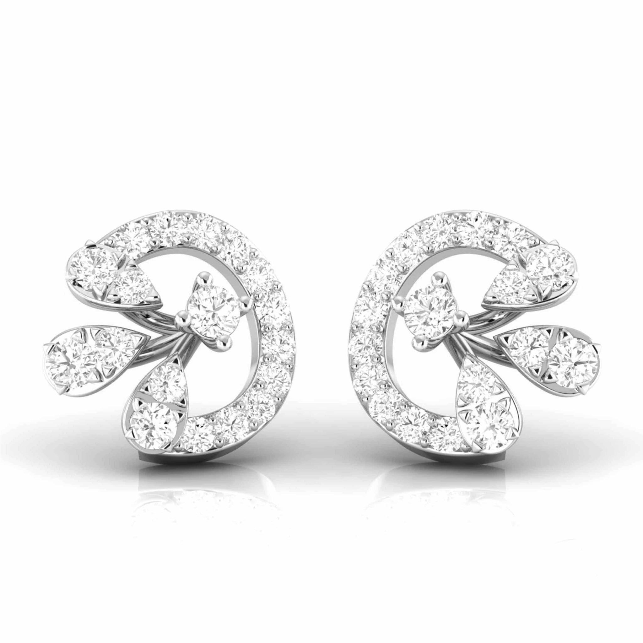 Jewelove™ Earrings Fashionable Platinum Diamond Earrings for Women JL PT E OLS 38