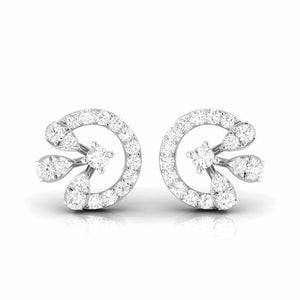 Jewelove™ Earrings SI IJ Fashionable Platinum Diamond Earrings for Women JL PT E OLS 38