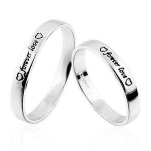 Jewelove™ Rings Forever Love Platinum Couple Rings with Black Engravings JL PT 581