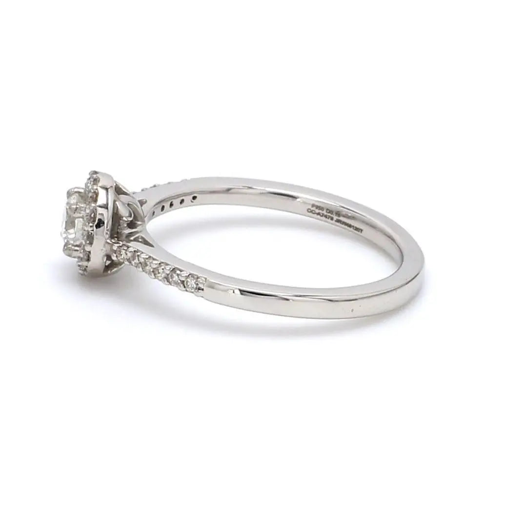 Jewelove™ Rings Full Halo Diamond Solitaire Engagement Ring for Women in Platinum JL PT 481