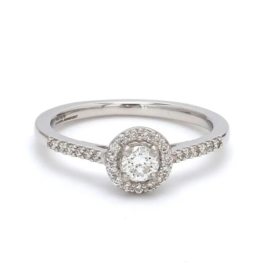 Jewelove™ Rings Full Halo Diamond Solitaire Engagement Ring for Women in Platinum JL PT 481