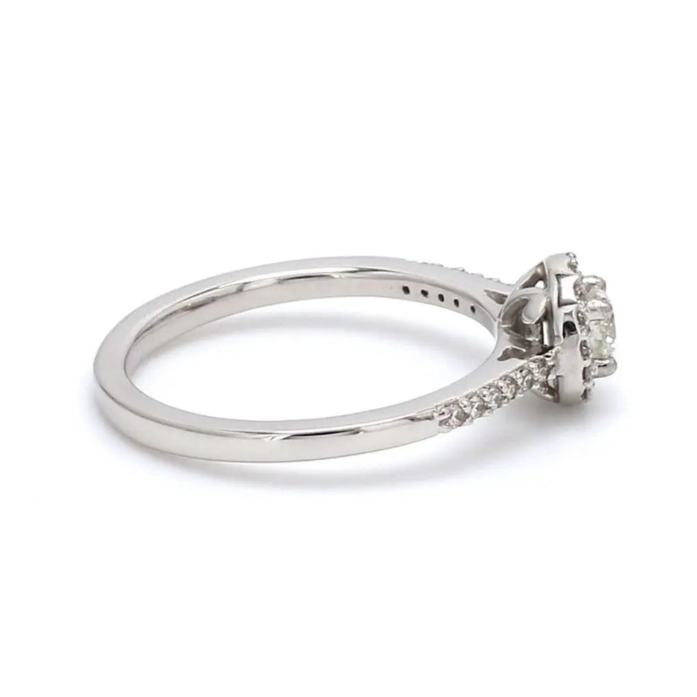 Jewelove™ Rings Full Halo Diamond Solitaire Engagement Ring for Women in Platinum JL PT 481