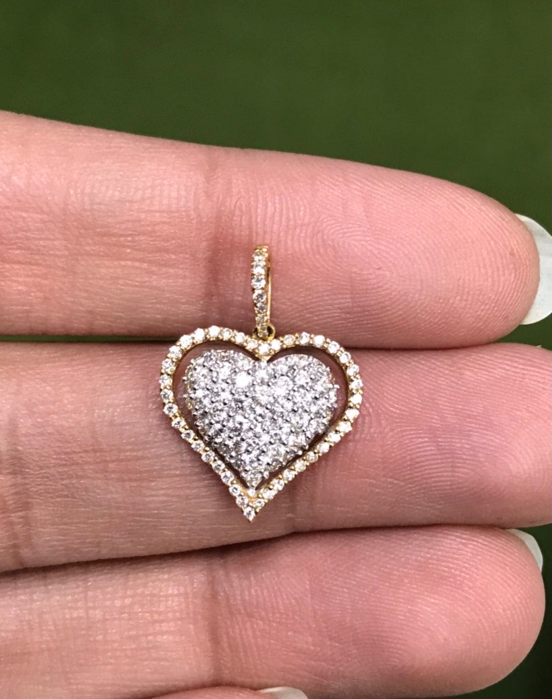 Gold & hotsell diamond heart pendant