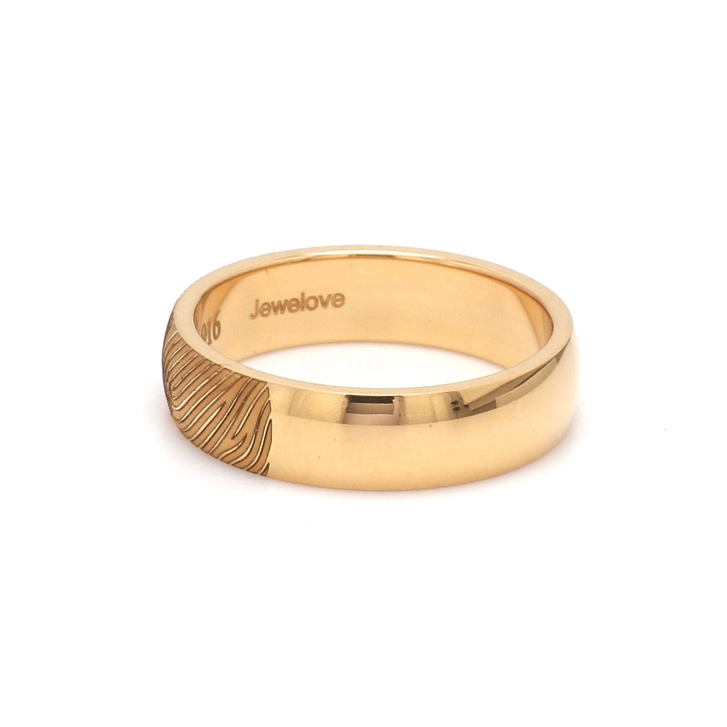 Jewelove™ Rings Gold Fingerprint Engraved Platinum Rings for Couples