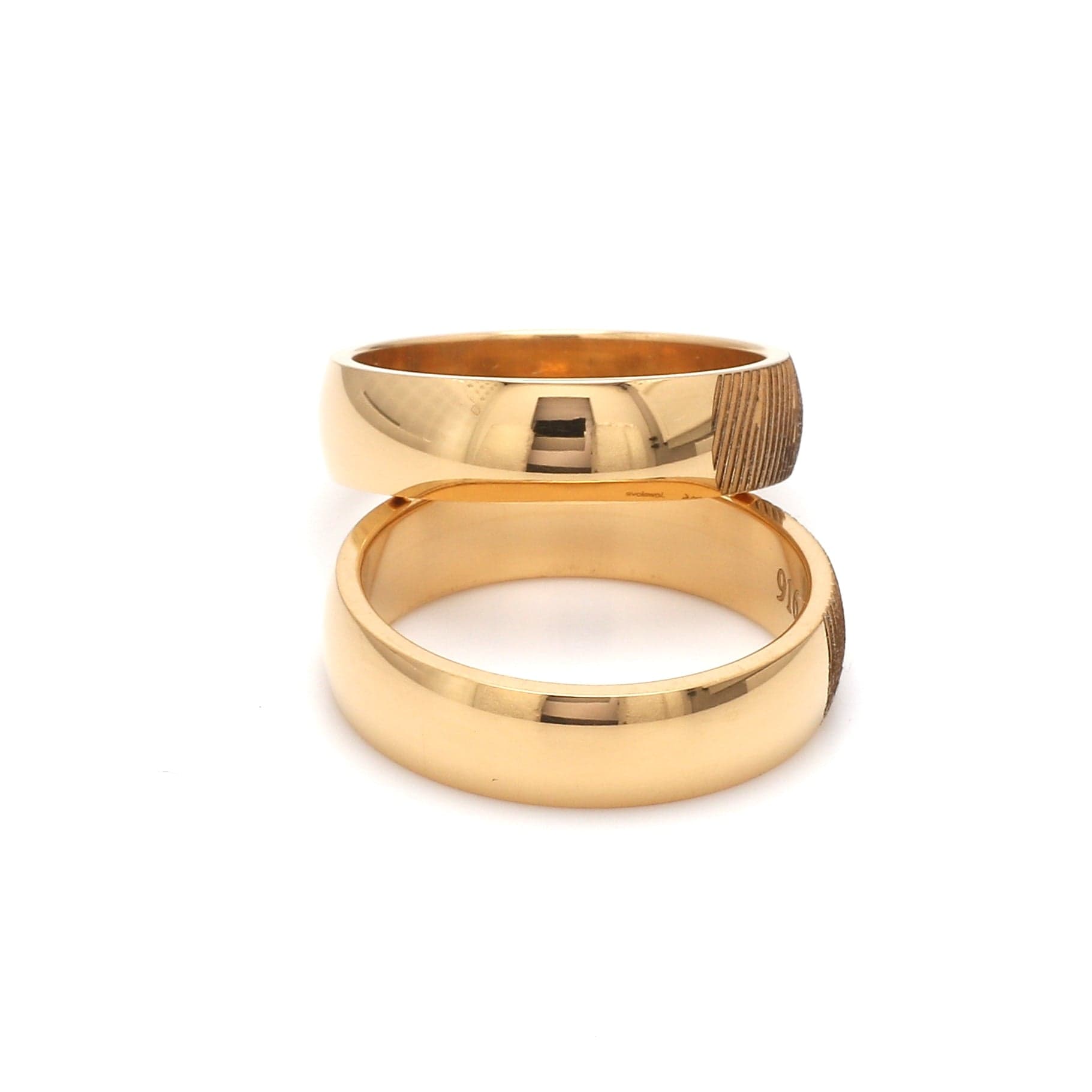 Jewelove™ Rings Gold Fingerprint Engraved Platinum Rings for Couples