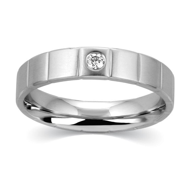 50 Pointer Men's Platinum Ring with Embedded Solitaire JL PT 559