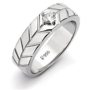 Platinum Solitaire Ring for Men by Jewelove JL PT 505 - Suranas Jewelove
