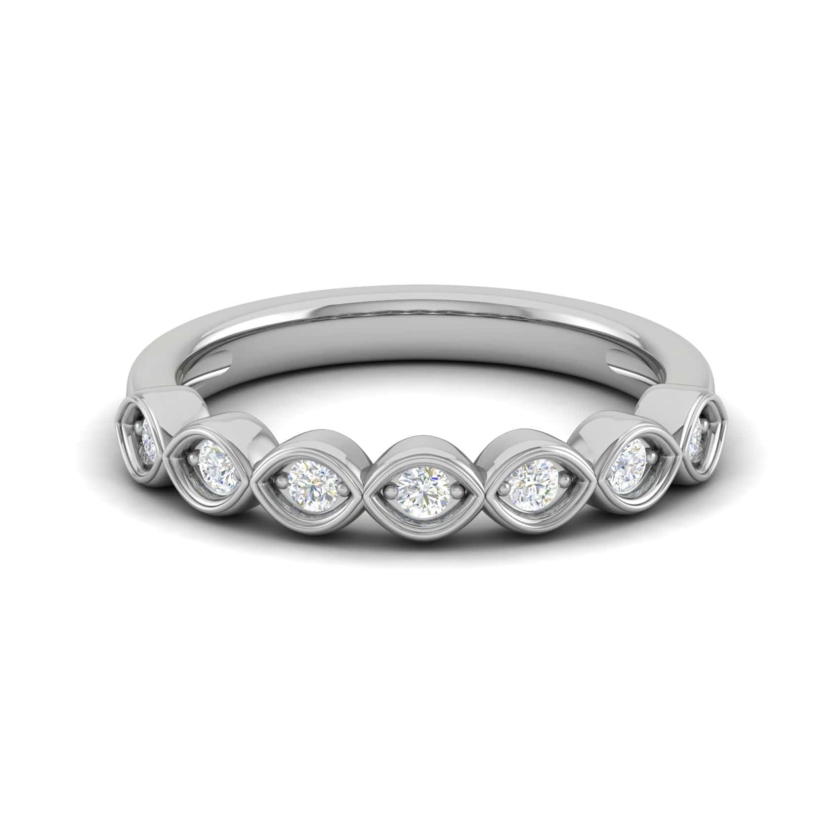 Jewelove™ Rings Women's Band only / SI IJ Half Eternity Diamond Platinum Ring for Women JL PT WB RD 153