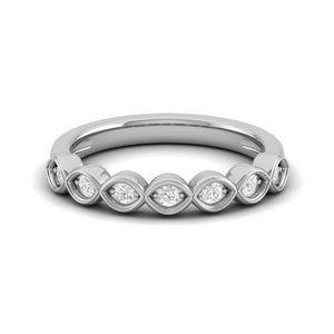 Jewelove™ Rings Women's Band only / SI IJ Half Eternity Diamond Platinum Ring for Women JL PT WB RD 153