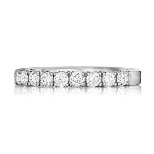 Jewelove™ Rings VVS GH / Women's Band only Half Eternity Platinum Ring with U-cut Setting JL PT 916