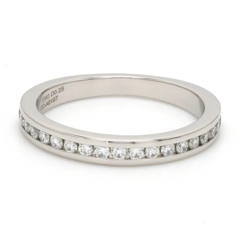 Half Eternity Platinum Wedding Band with Diamonds set in Channel Setting SJ PTO 244-A