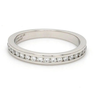 Half Eternity Platinum Wedding Band with Diamonds set in Channel Setting SJ PTO 244-A