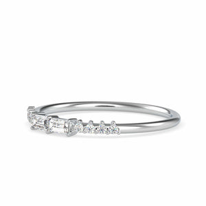 Jewelove™ Rings Women's Band only / VS GH Half Eternity Ring with Baguette Diamond Platinum Engagement Ring JL PT 0616