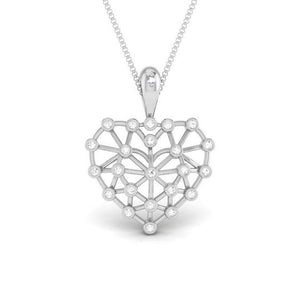 Front View of Platinum Infinity Heart Pendant with Diamonds JL PT P 8219