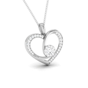 Front Side View of Platinum Infinity Heart Pendant with Diamonds JL PT P 8220