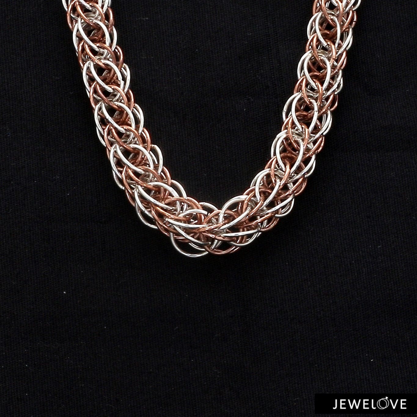 Jewelove™ Chains Heavy 3D Platinum Rose Gold Chain for Men JL PT CH 703-A