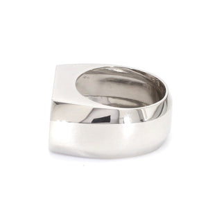 Jewelove™ Rings Men's Band only Heavy Platinum Flat Top Ring for Men JL PT 1210