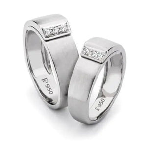 Heavy Platinum Love Bands with Diamonds SJ PTO 126 in India