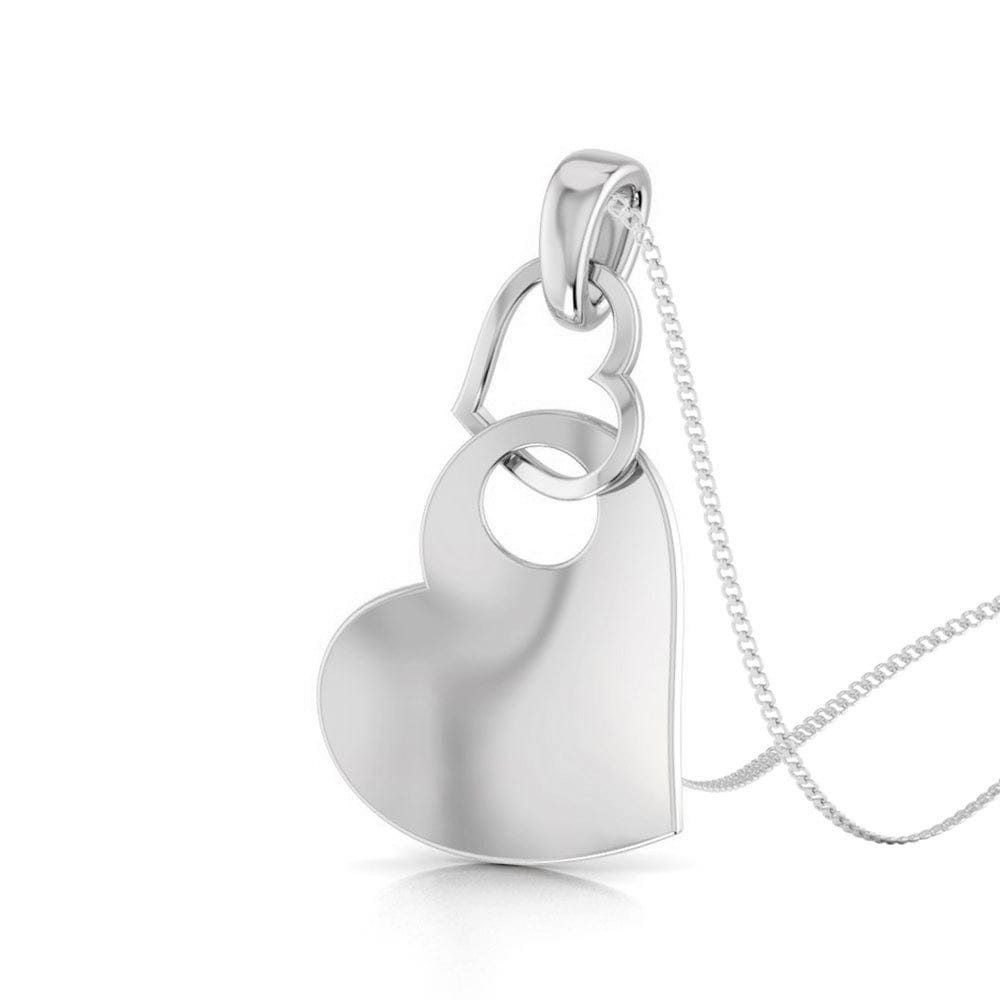 Perspective View of Platinum Love Pendant with Diamonds JL PT P 8108