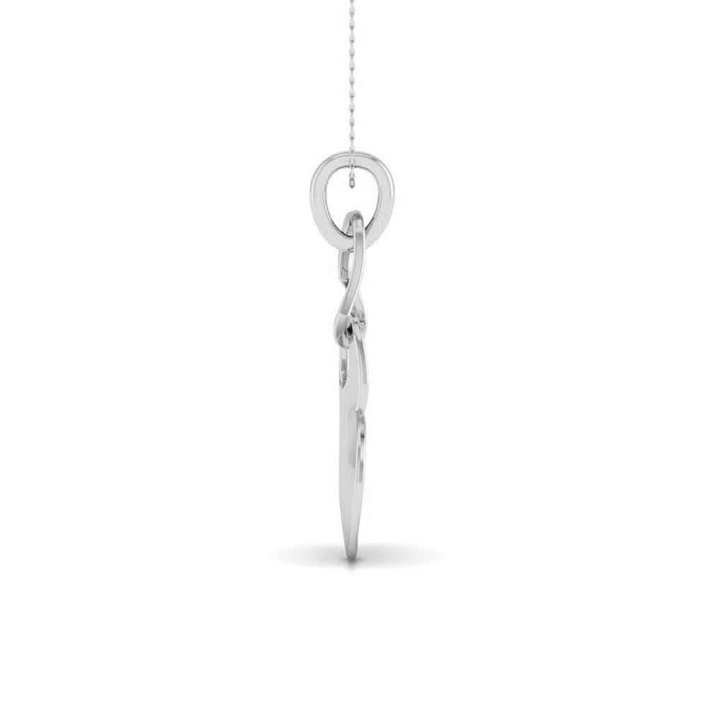 Side View of Platinum Love Pendant with Diamonds JL PT P 8108