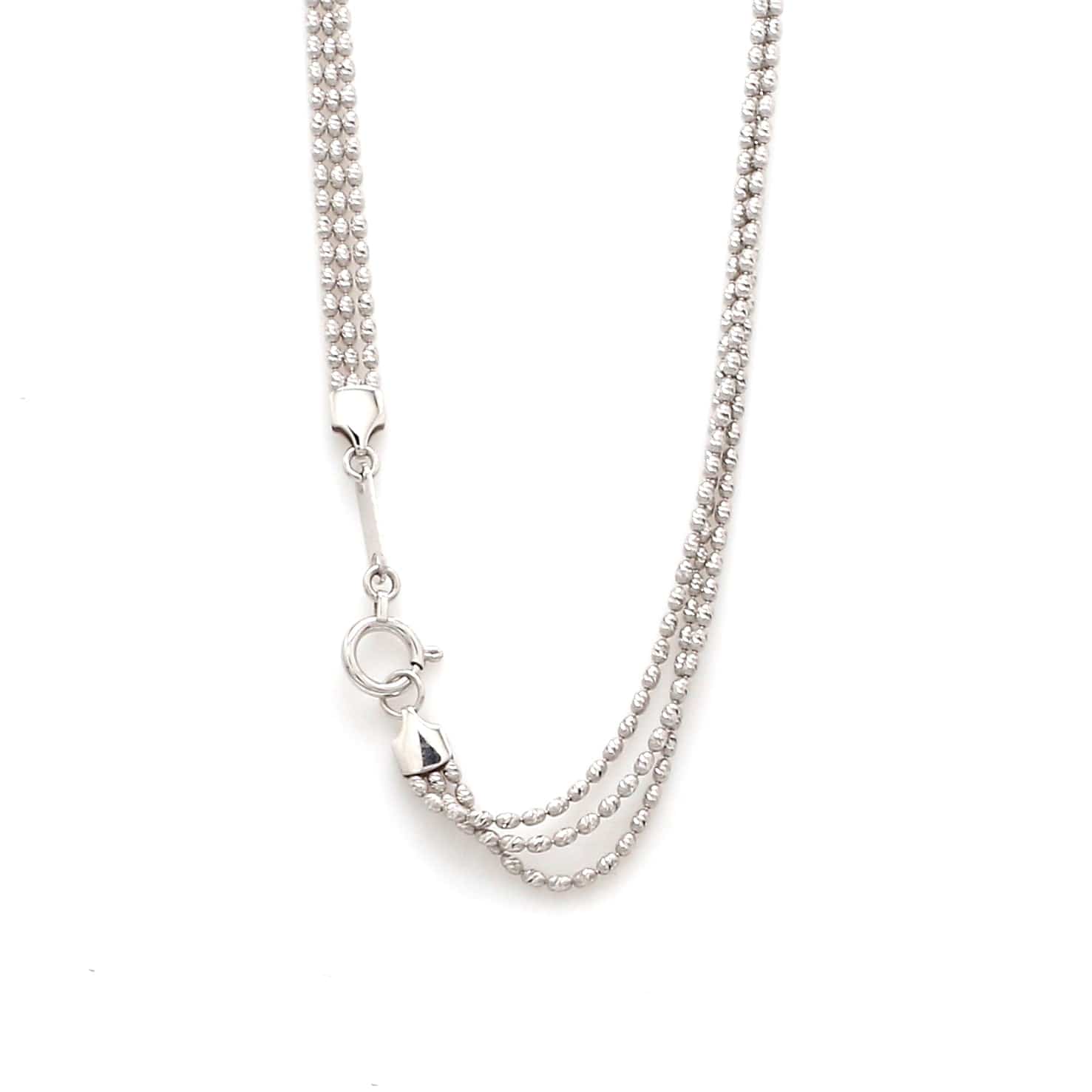 Jewelove™ Chains Japanese 3 Line Platinum Chain with Diamond Cut Balls JL PT CH 857