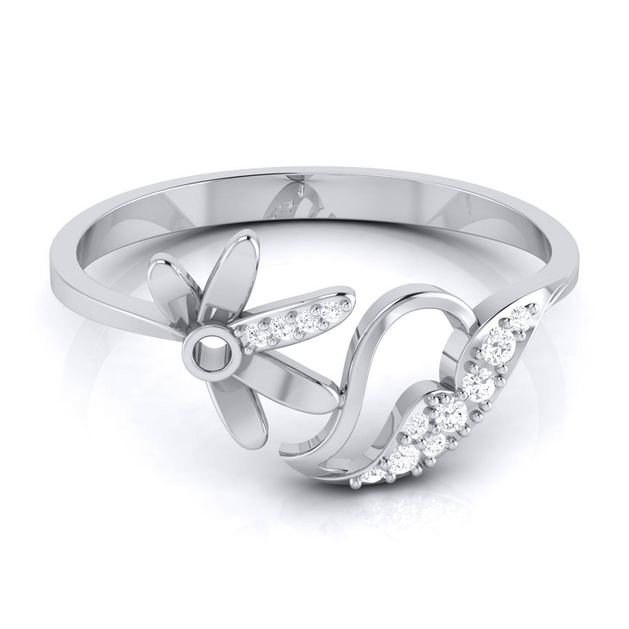 Jewelove™ Rings Platinum Diamond Ring for Women JL PT LR 98