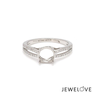 Jewelove™ Rings Women's Band only / SI IJ Platinum Diamond Split Shank Mounting Ring JL PT 1217-M