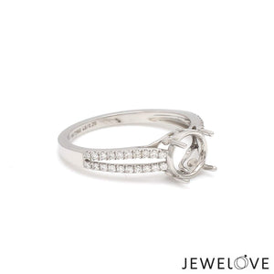 Jewelove™ Rings Women's Band only / SI IJ Platinum Diamond Split Shank Mounting Ring JL PT 1217-M