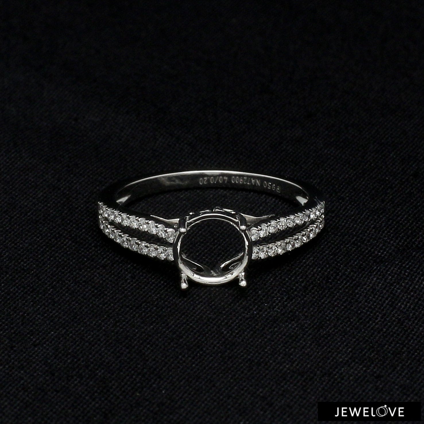 Jewelove™ Rings Women's Band only / SI IJ Platinum Diamond Split Shank Mounting Ring JL PT 1217-M