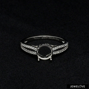 Jewelove™ Rings Women's Band only / SI IJ Platinum Diamond Split Shank Mounting Ring JL PT 1217-M