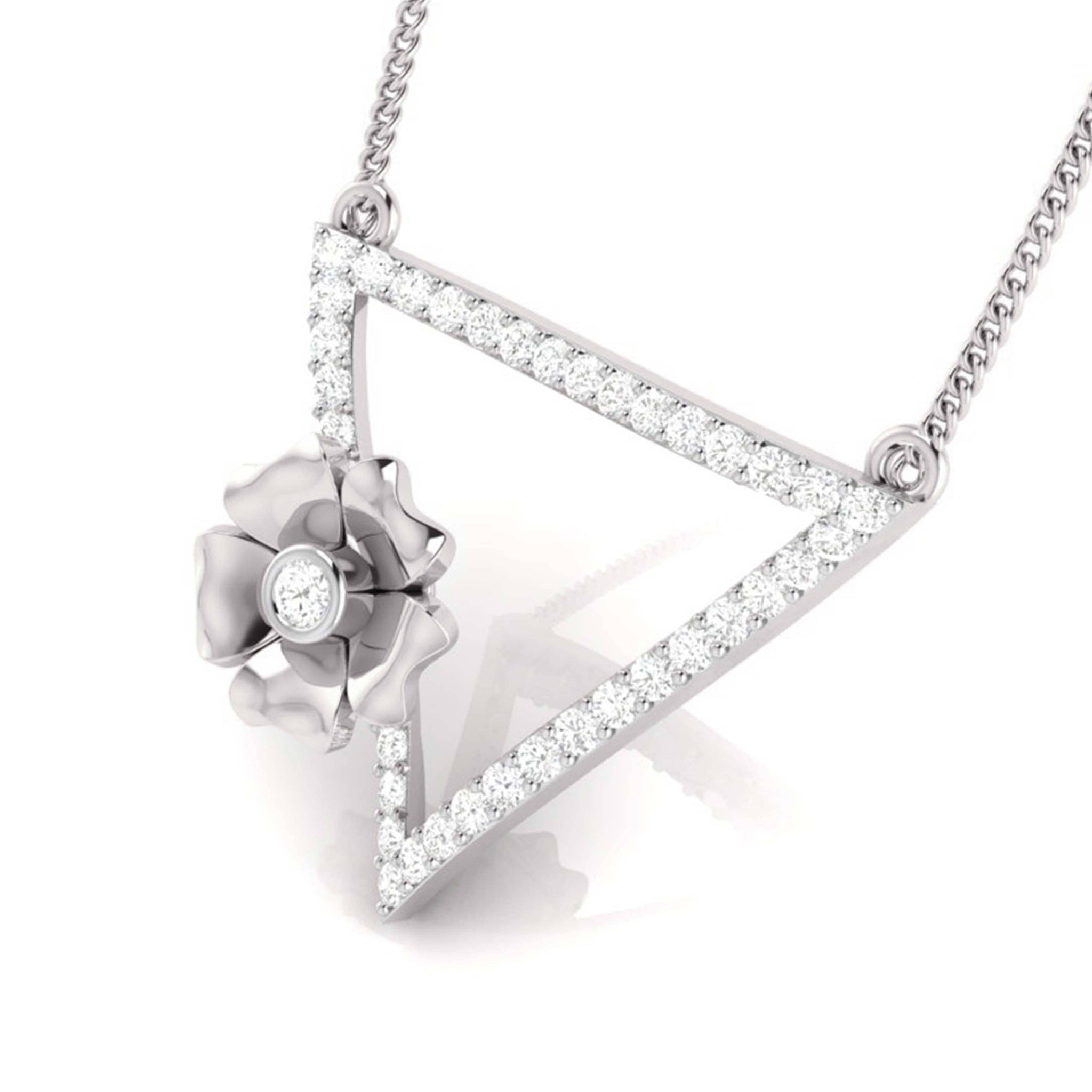 Jewelove™ Pendants & Earrings Platinum Diamond Triangle Pendant Set JL PT P BT 39-E