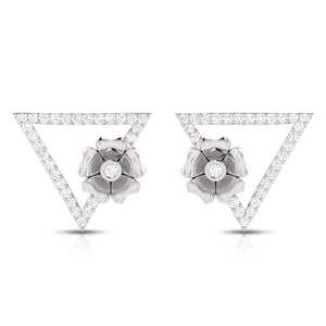 Jewelove™ Pendants & Earrings Platinum Diamond Triangle Pendant Set JL PT P BT 39-E