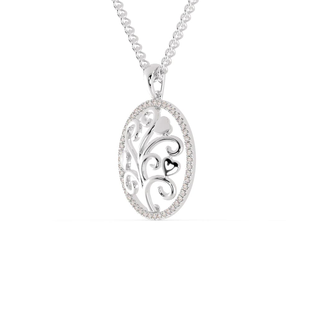 Jewelove™ Pendants Platinum Diamonds Around the Circle Pendant for Women JL PT P 1223