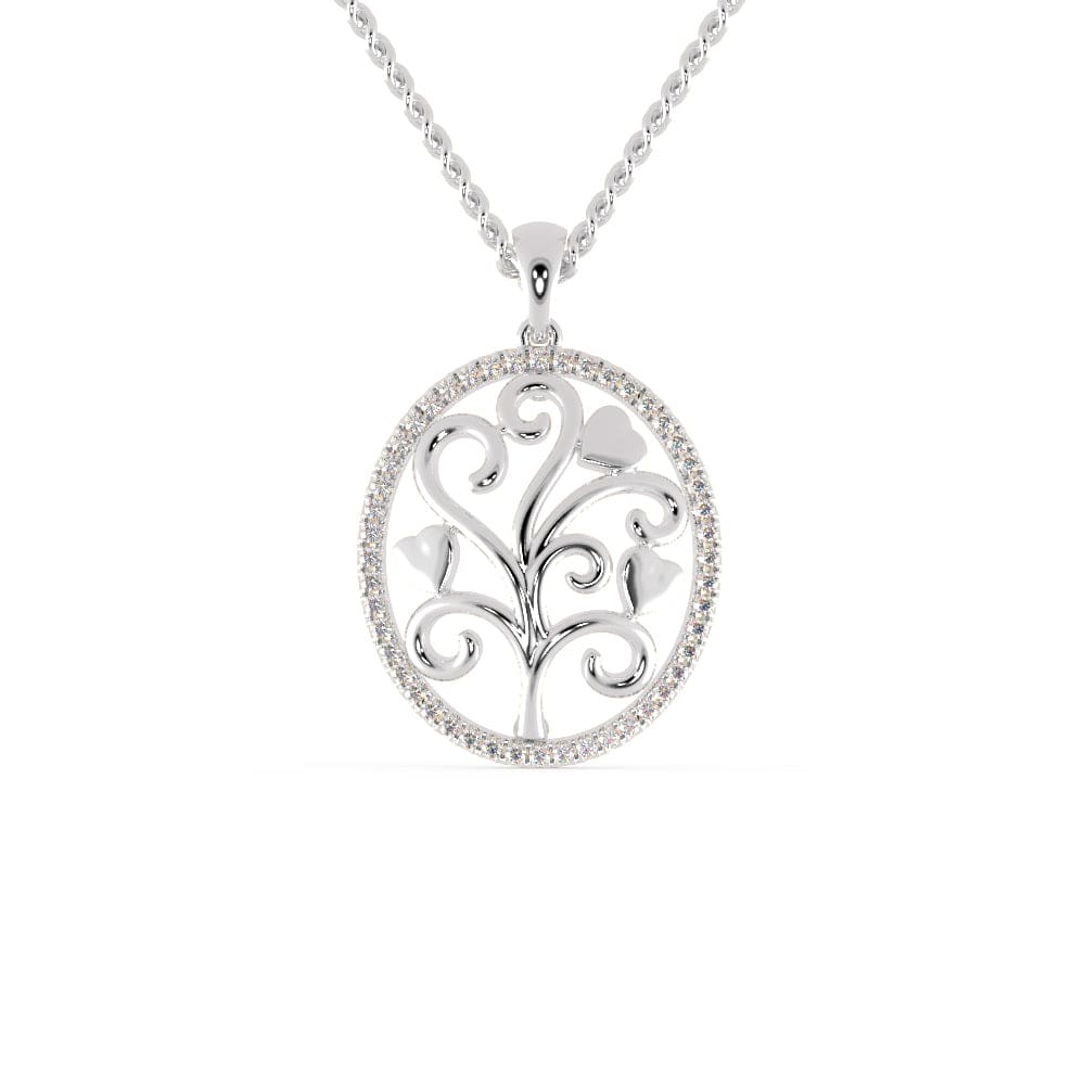 Jewelove™ Pendants SI IJ Platinum Diamonds Around the Circle Pendant for Women JL PT P 1223