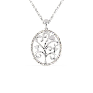 Jewelove™ Pendants SI IJ Platinum Diamonds Around the Circle Pendant for Women JL PT P 1223