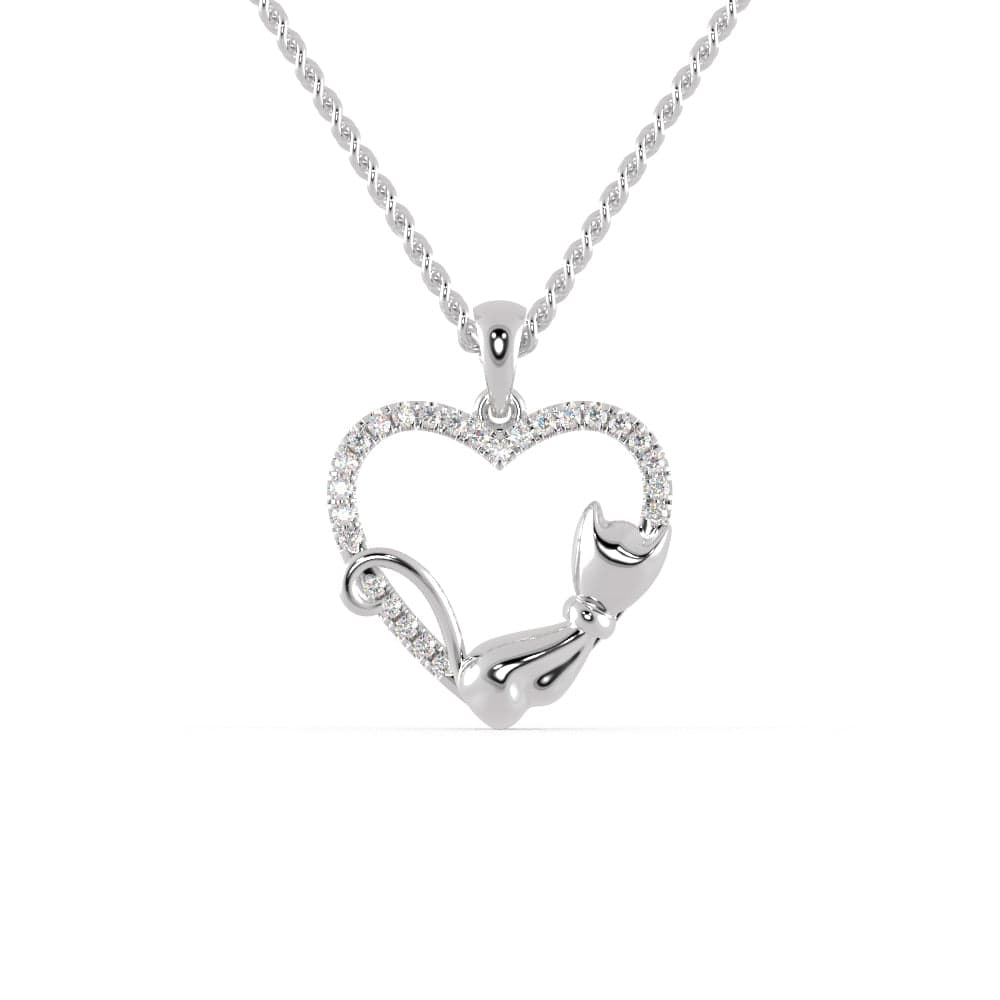 FINE JEWELRY Womens Diamond Accent Gold Over Silver Cat Pendant Necklace |  Hamilton Place