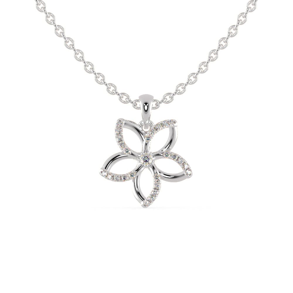 Diamond Flower Pendant