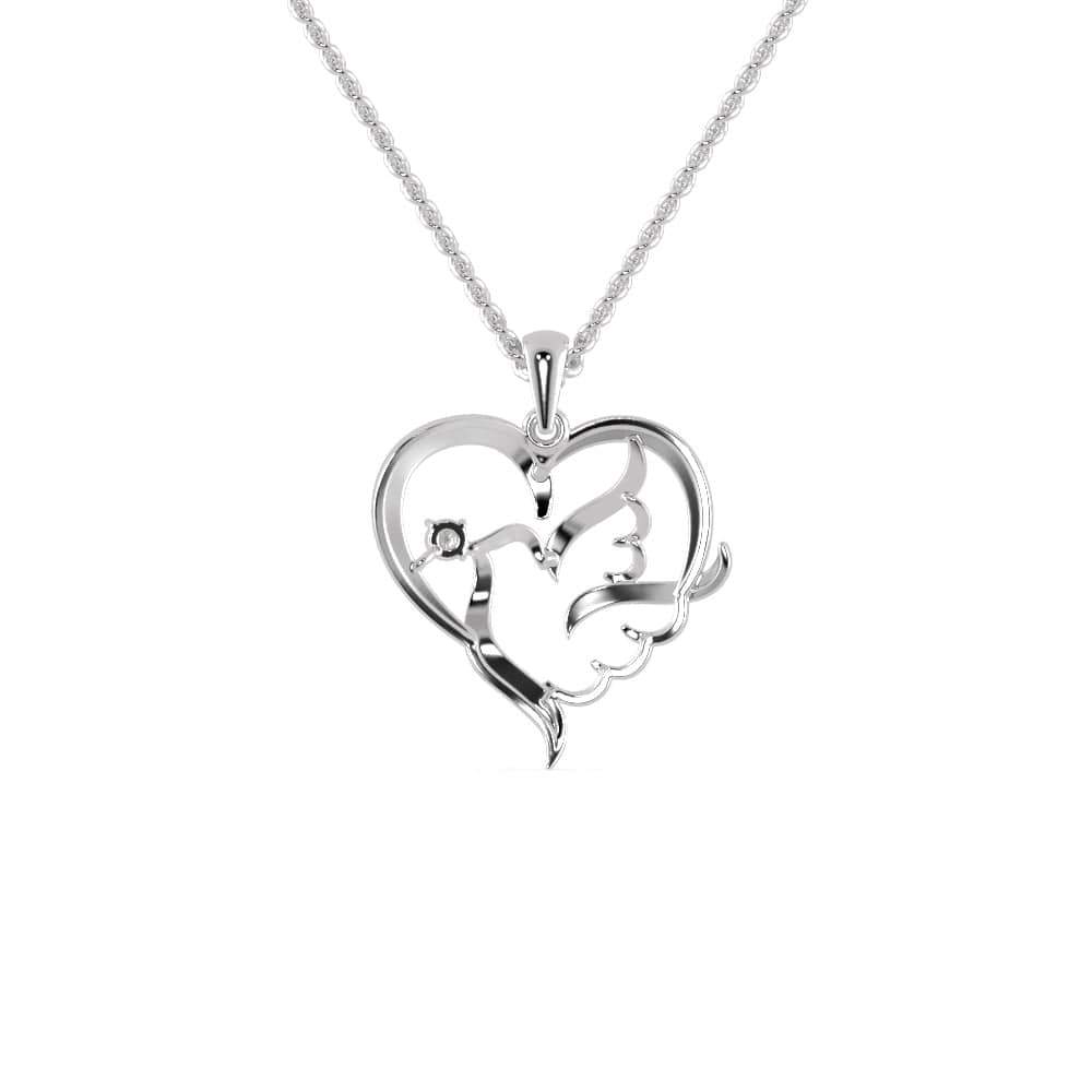 Jewelove™ Pendants Platinum Diamonds Heart Pendant for Women JL PT P 1273