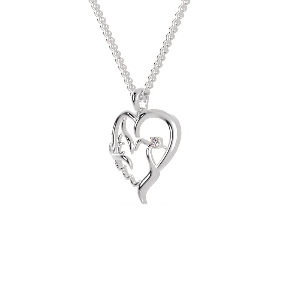 Jewelove™ Pendants Platinum Diamonds Heart Pendant for Women JL PT P 1273