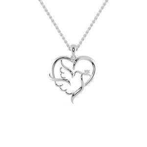 Jewelove™ Pendants SI IJ Platinum Diamonds Heart Pendant for Women JL PT P 1273