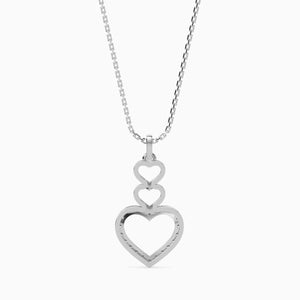 Jewelove™ Pendants Platinum Diamonds Triple Heart Pendant for Women JL PT P 18013