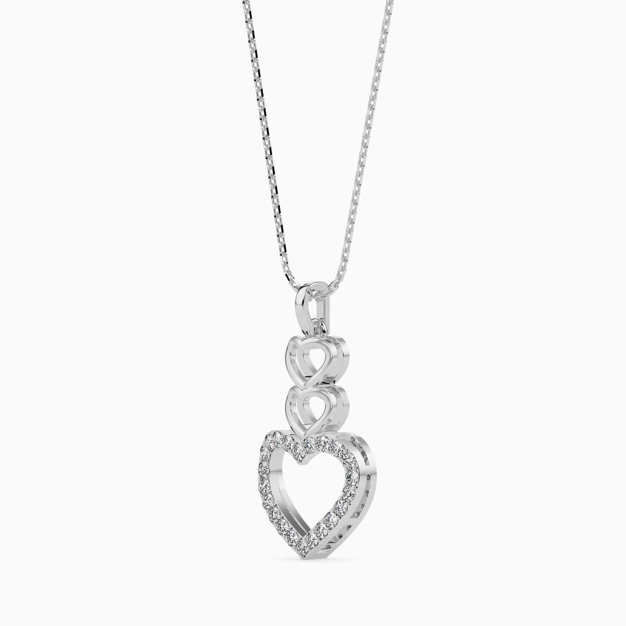 Jewelove™ Pendants Platinum Diamonds Triple Heart Pendant for Women JL PT P 18013