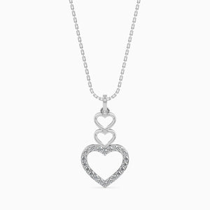 Jewelove™ Pendants SI IJ Platinum Diamonds Triple Heart Pendant for Women JL PT P 18013