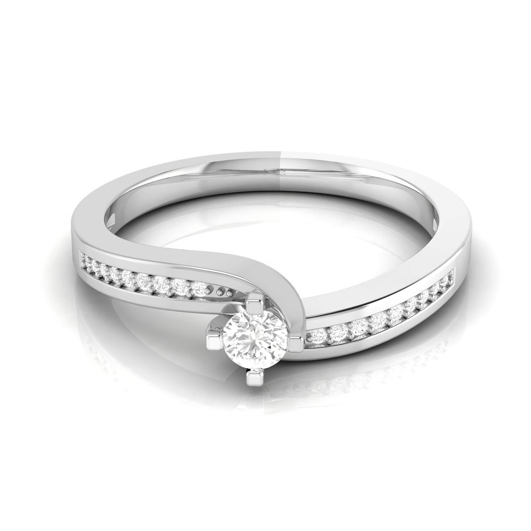 Jewelove™ Rings Platinum Dimoand Engagement Ring for Women JL PT R-70