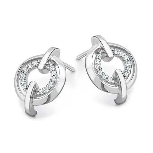 Platinum Earrings Classic Button Style SJ PTO E 116 - Suranas Jewelove
