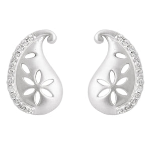 Platinum Diamond Earrings in India - Super Sale - Flowers Dotted With Dew Of Diamonds SJ PTO E 155