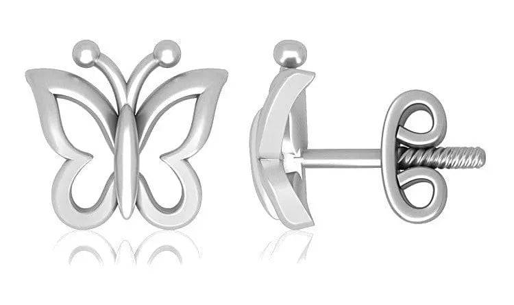 Platinum Earrings For Kids Butterfly Design JL PT E 163