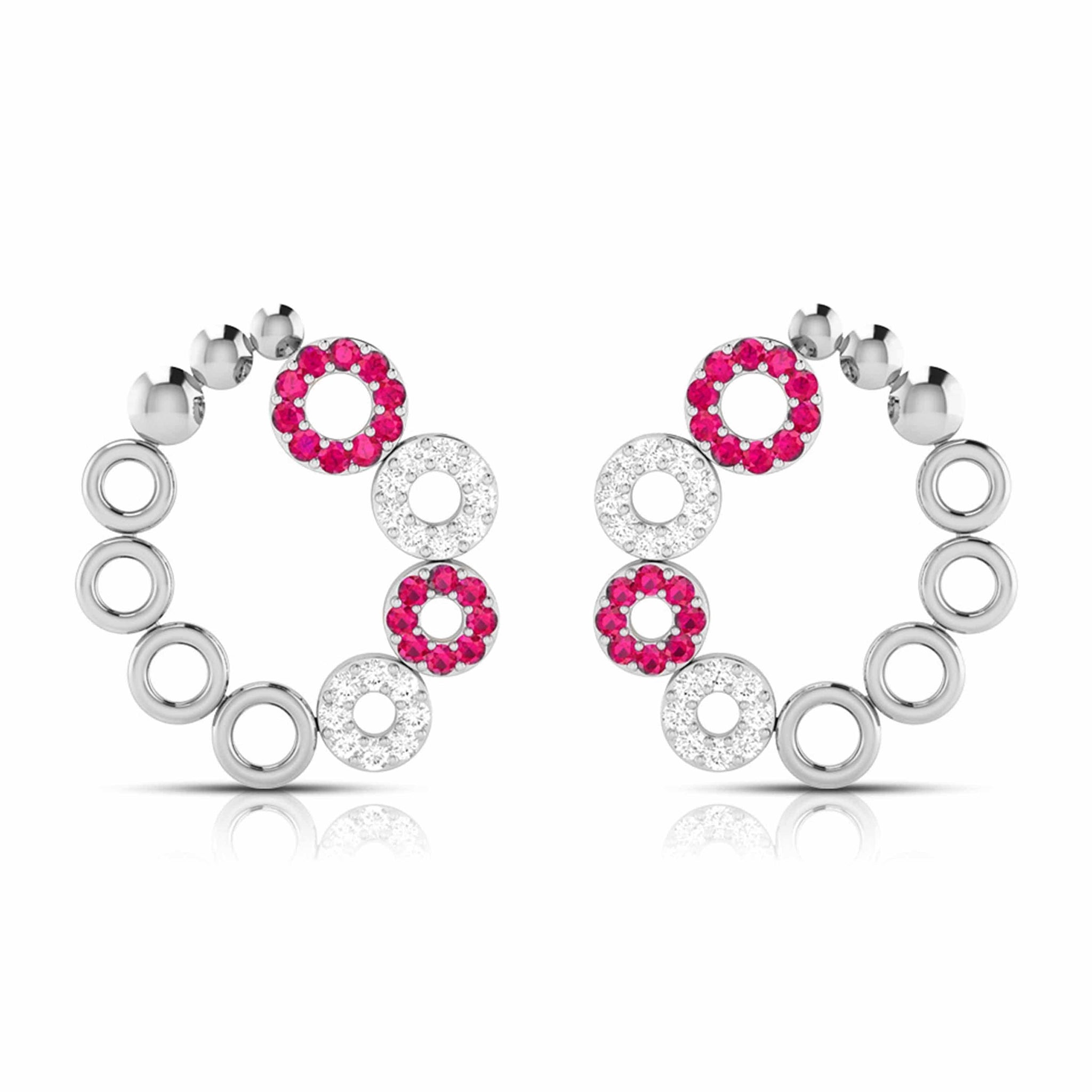 Jewelove™ Earrings Red Platinum Earrings for Women JL PT E NL8632